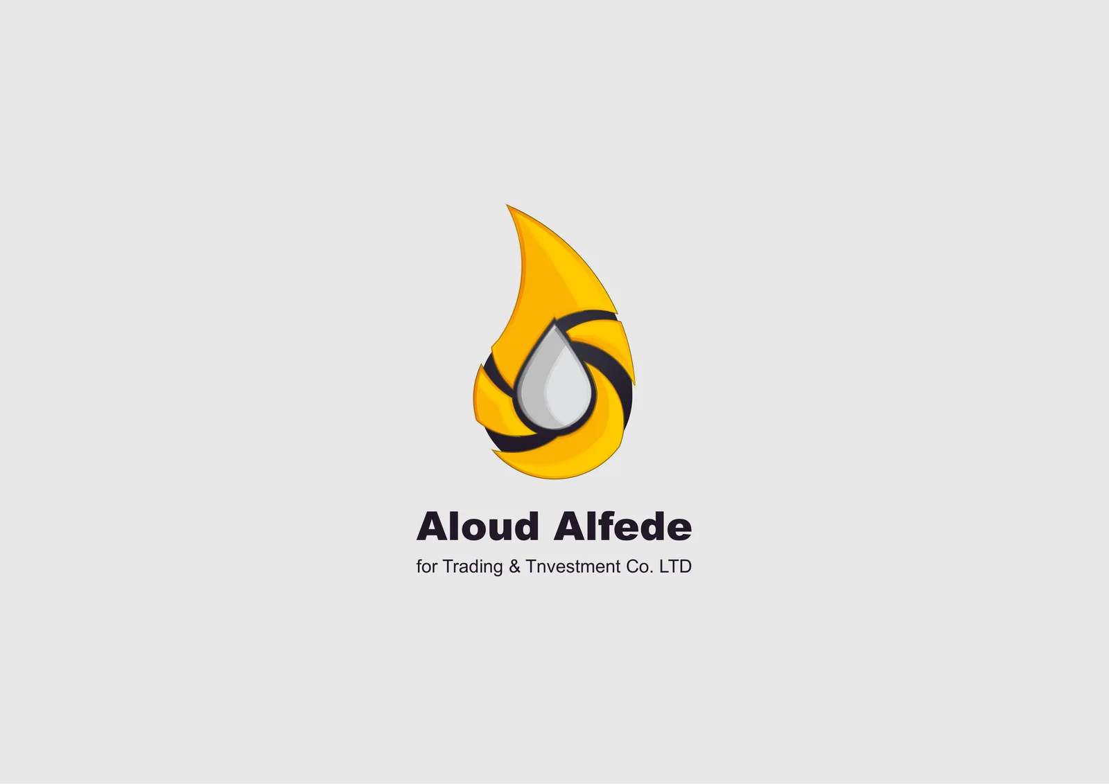Aloud Alfede logo: a gold drop enclosing a silver swirl